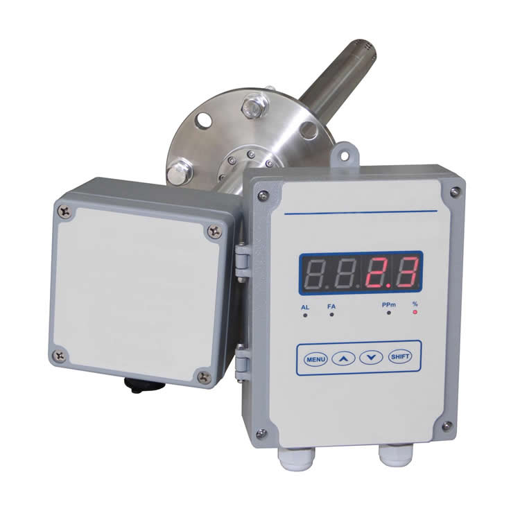 Split type flue oxygen analyzer